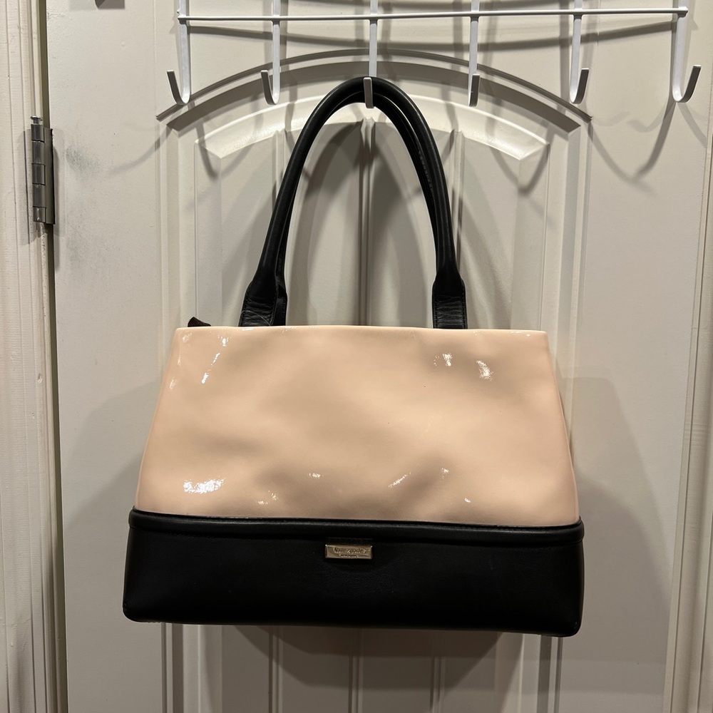 Kate Spade Pink Black Patent Leather Satchel Handbag - Picture 5 of 16